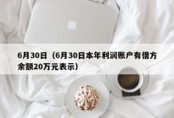 6月30日（6月30日本年利润账户有借方余额20万元表示）