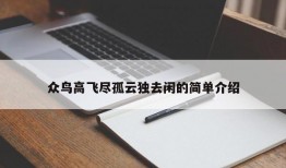 众鸟高飞尽孤云独去闲的简单介绍