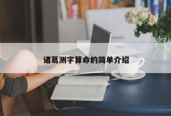 诸葛测字算命的简单介绍