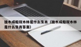 独木成船双木林是什么生肖（独木成船双木林是什么生肖答案）