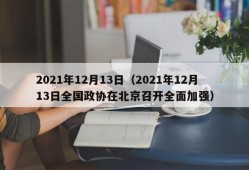 2021年12月13日（2021年12月13日全国政协在北京召开全面加强）