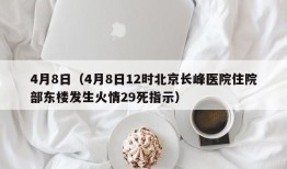 4月8日（4月8日12时北京长峰医院住院部东楼发生火情29死指示）