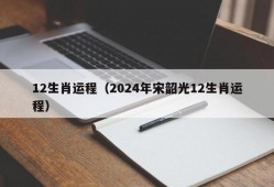 12生肖运程（2024年宋韶光12生肖运程）