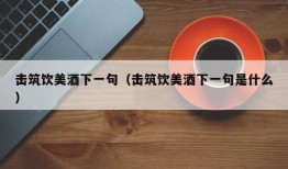 击筑饮美酒下一句（击筑饮美酒下一句是什么）