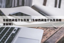 东躲西藏是什么生肖（东躲西藏是什么生肖精准解释）