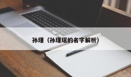 孙瑾（孙瑾瑶的名字解析）