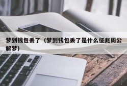 梦到钱包丢了（梦到钱包丢了是什么征兆周公解梦）