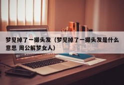 梦见掉了一撮头发（梦见掉了一撮头发是什么意思 周公解梦女人）