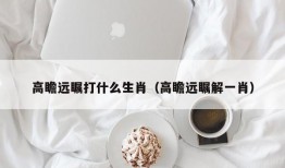 高瞻远瞩打什么生肖（高瞻远瞩解一肖）