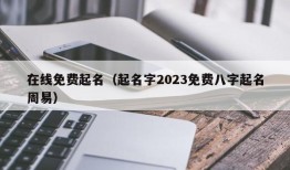 在线免费起名（起名字2023免费八字起名周易）