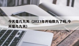 今天是几九天（2023年开始数九了吗,今天是几九天）