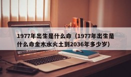 1977年出生是什么命（1977年出生是什么命金木水火土到2036年多少岁）